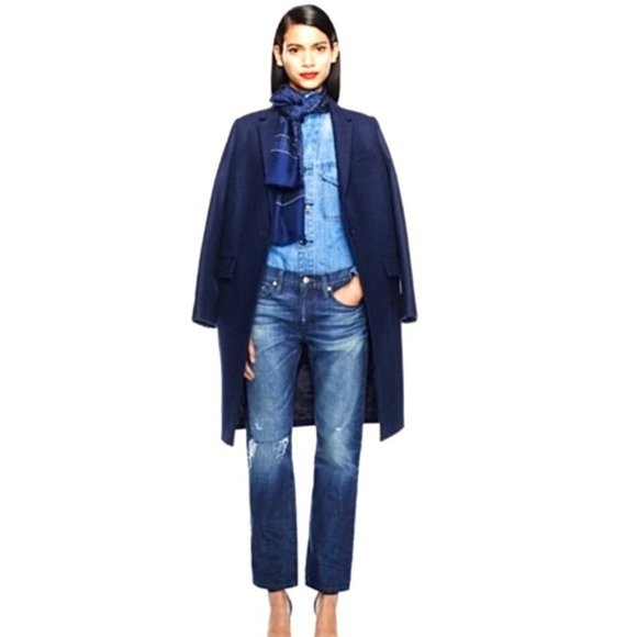 J. Crew Jackets & Blazers - J CREW Melton Wool Boyfriend Coat Sz Large 10 ⭐️HP⭐️ Navy New NWT